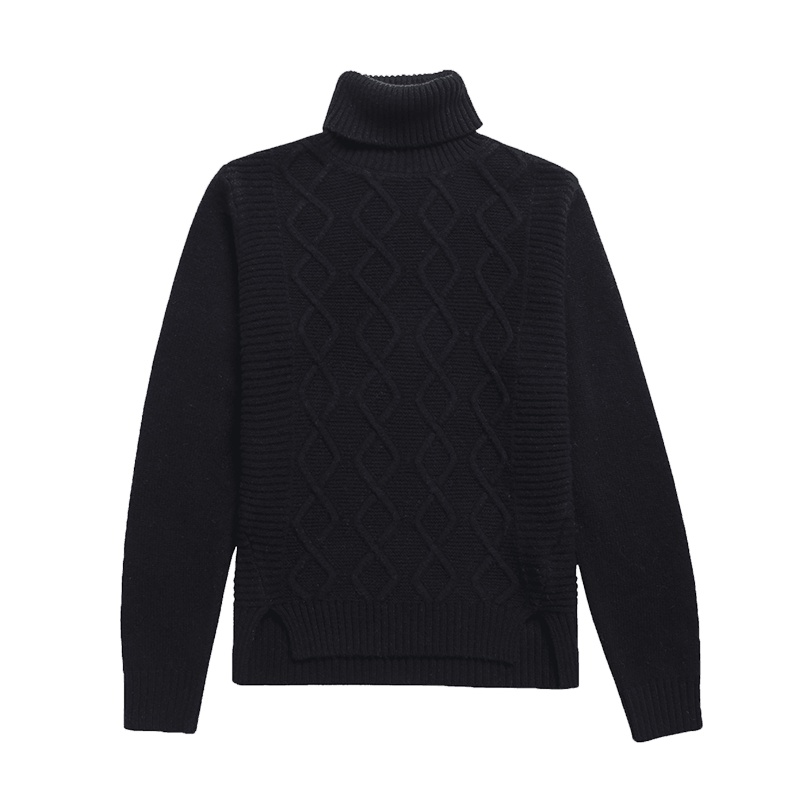 金菊冬季新款女士100%纯羊毛毛衣高领宽松显瘦羊毛衫女长袖毛衣打底衫