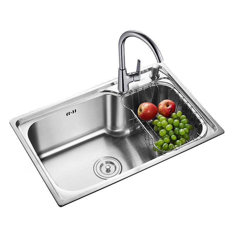 卡贝水槽单槽厨房洗菜盆加厚 304不锈钢洗菜池水池单盆水斗大单槽