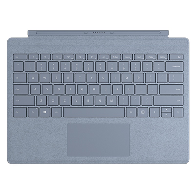 微软Surface Pro 7平板电脑二合一键盘盖冰晶蓝磁吸易拆卸Alcantara键盘背光+玻璃精准式触控板 苏宁自营