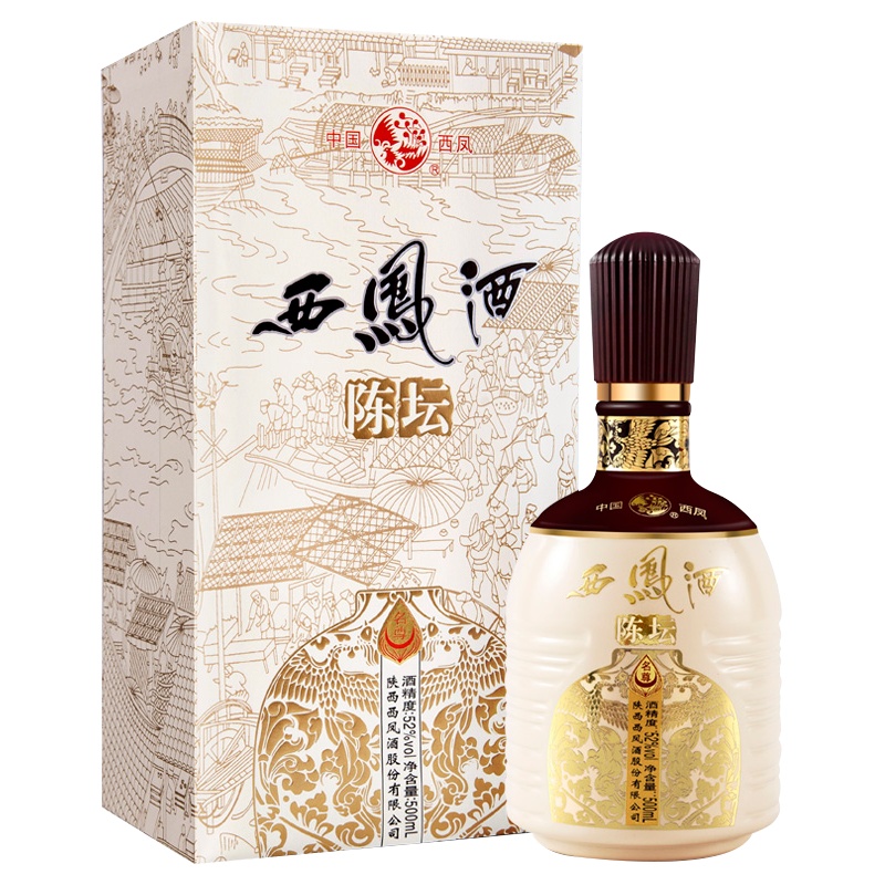 西凤酒52度陈坛绵柔整箱6瓶凤香型白酒商务送礼收藏礼盒装