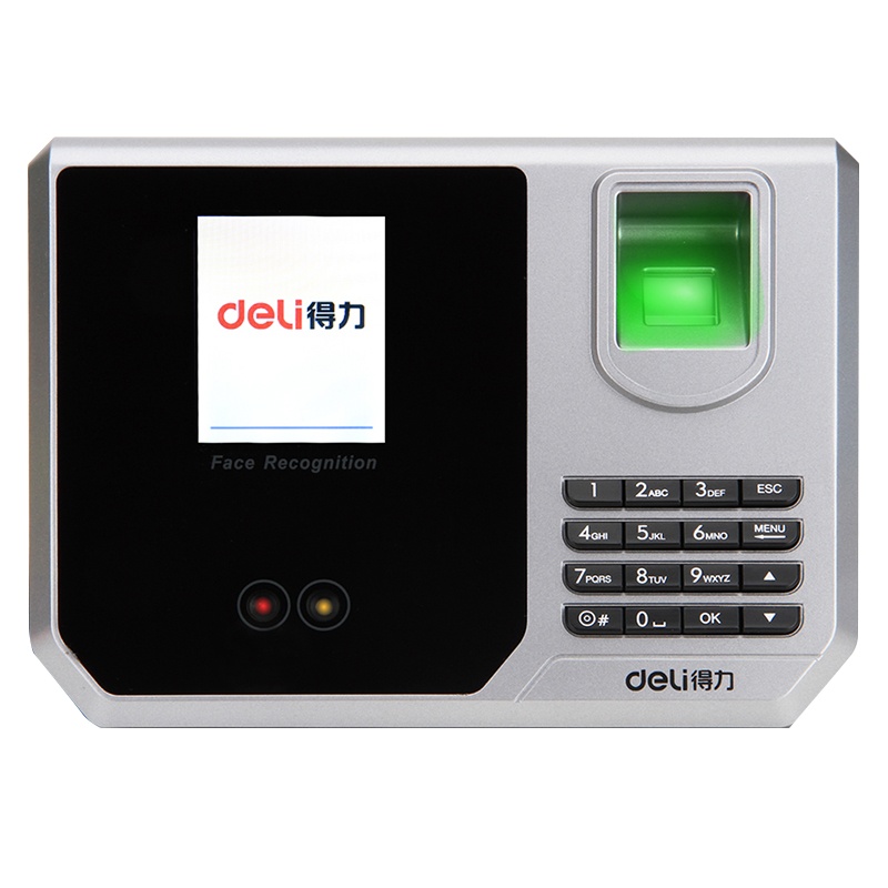 得力(deli)3959人脸识别+指纹式打卡机面部识别指纹考勤机上班签到机U盘下载自动生表2.8英寸彩屏真人语音
