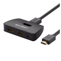 绿联 HDMI分配器一进二出 分屏器 黑色 40207