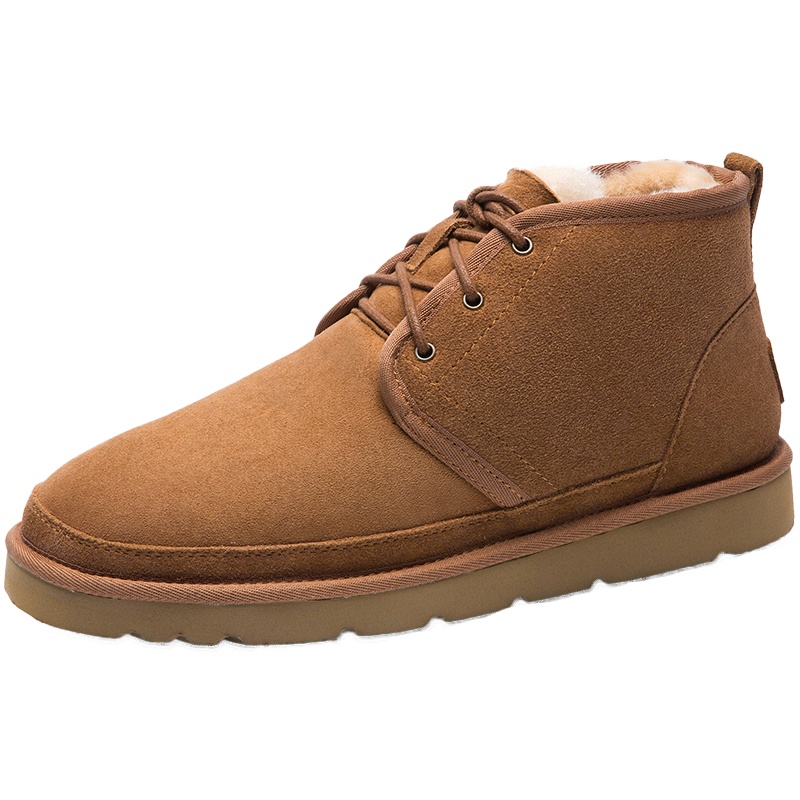 JUMBO简帛秋冬新品澳洲雪地靴羊皮毛一体男短靴绑带运动风2311