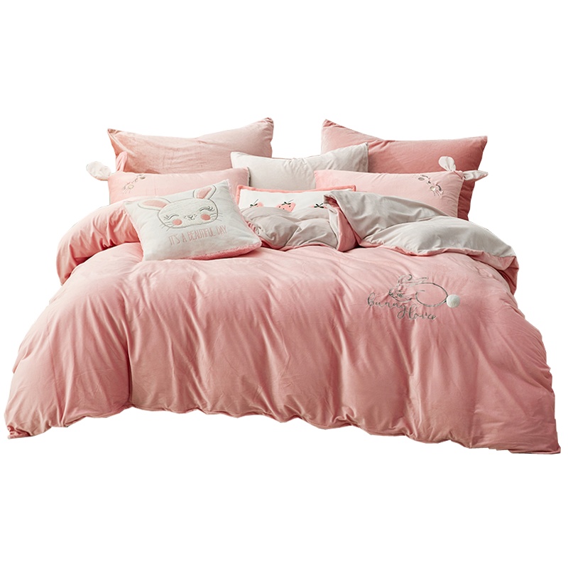 梦洁(MENDALE) 秋冬加绒法兰绒被套单件简约双面加厚珊瑚绒(单被套)