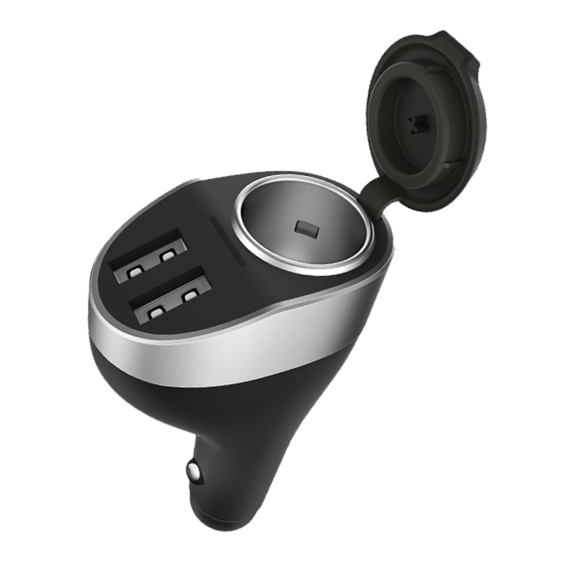 公牛(BULL)车载充电器 扩展口车充点烟器GNV-CD1181 黑色12-36V双USB一拖三