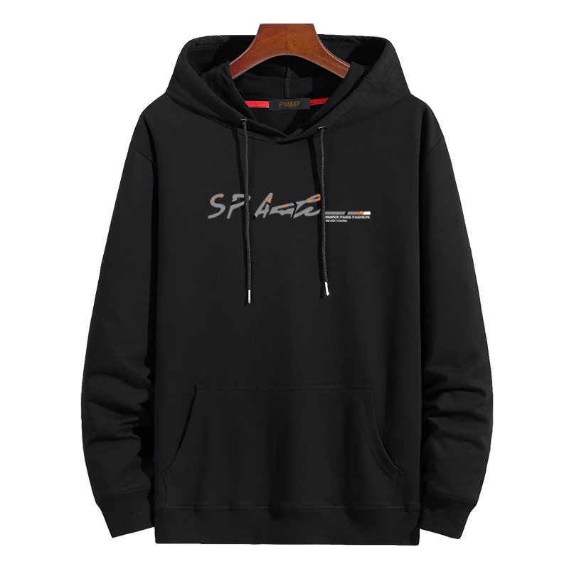 PMMP卫衣连帽男韩版时尚百搭宽松大码加肥加大长袖个性字母休闲外套男