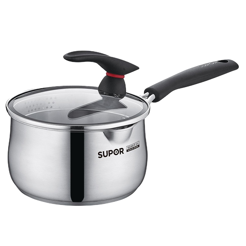 苏泊尔(SUPOR)奶锅 ST18JA1小红圈巧立304不锈钢奶锅复底18cm奶锅宝宝辅食锅泡面锅 燃气电磁炉适用