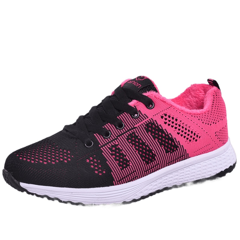 朴尼斯(Pounise)棉鞋女款百搭黑色休闲厚底加绒鞋子冬季运动跑步 TF89-966