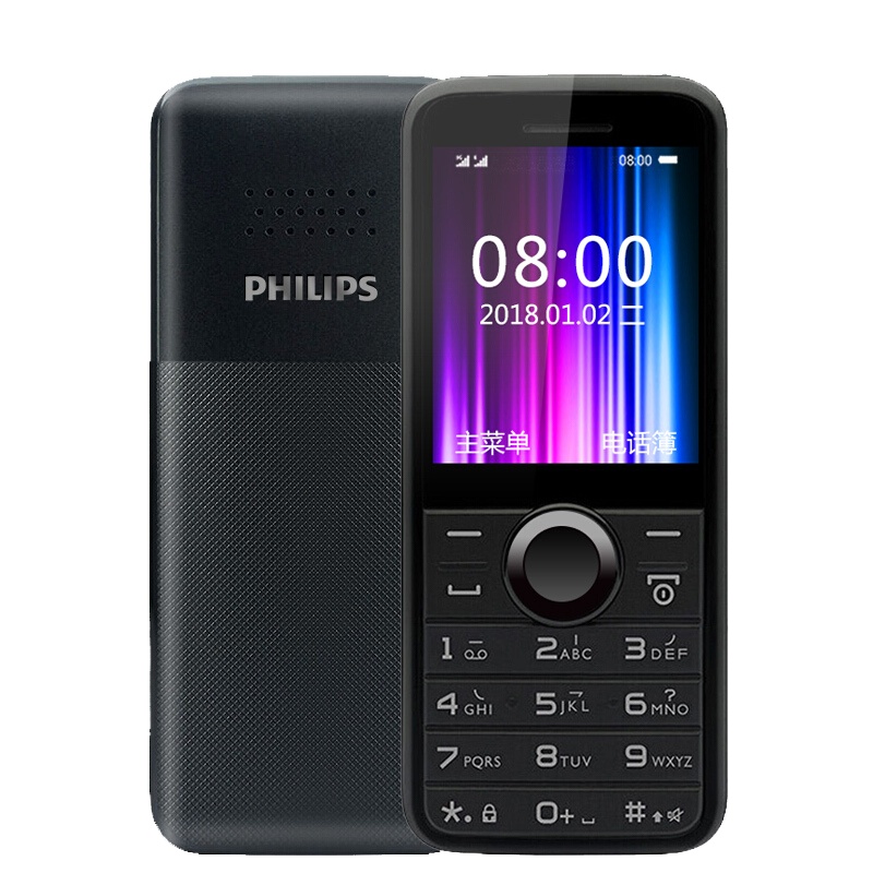 飞利浦(Philips) E106 防尘防滑 直板按键老人手机 移动/联通2G老人机 双卡双待 学生备用老年功能机 经典直板 石墨黑