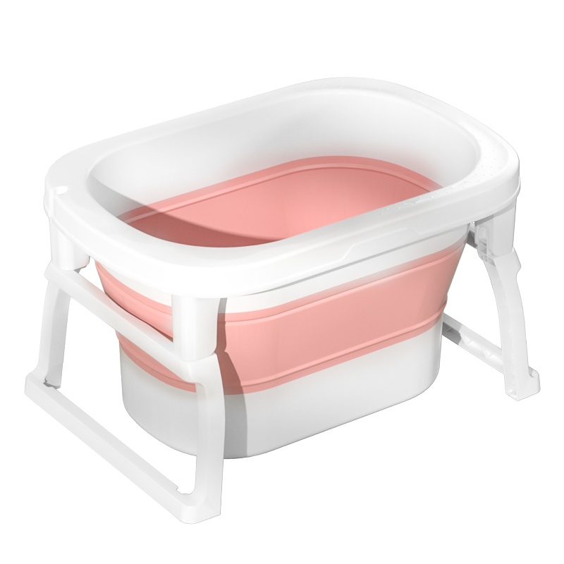 开优米(Kiuimi)婴儿折叠沐浴桶小孩洗澡盆宝宝浴盆家用新生儿大号可坐躺婴童浴盆 蓝色
