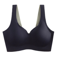北极绒乳胶无痕内衣女无钢圈薄聚拢收副乳调整型运动背心式睡眠文胸