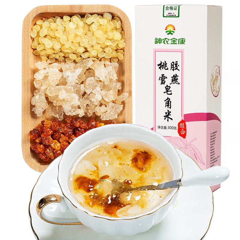 神农金康桃胶雪燕皂角米组合 食用野生组合装即食