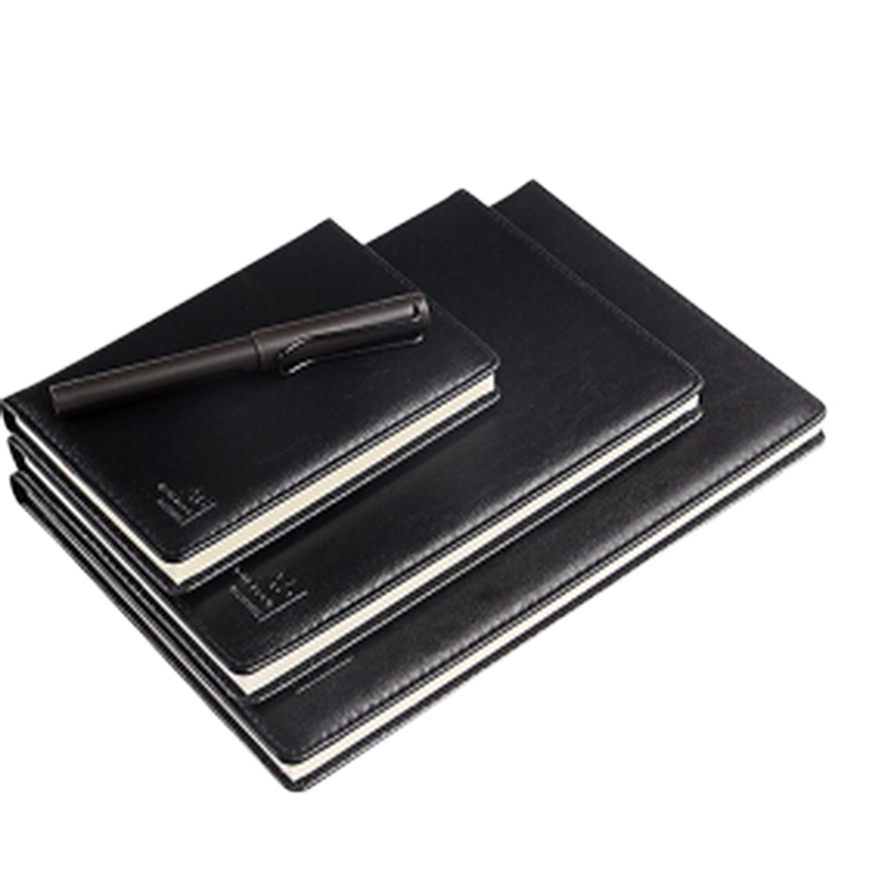 毅力达商务皮面本会议记事本工作笔记本子文具办公用品 黑色100张 MA3818 18K/B5