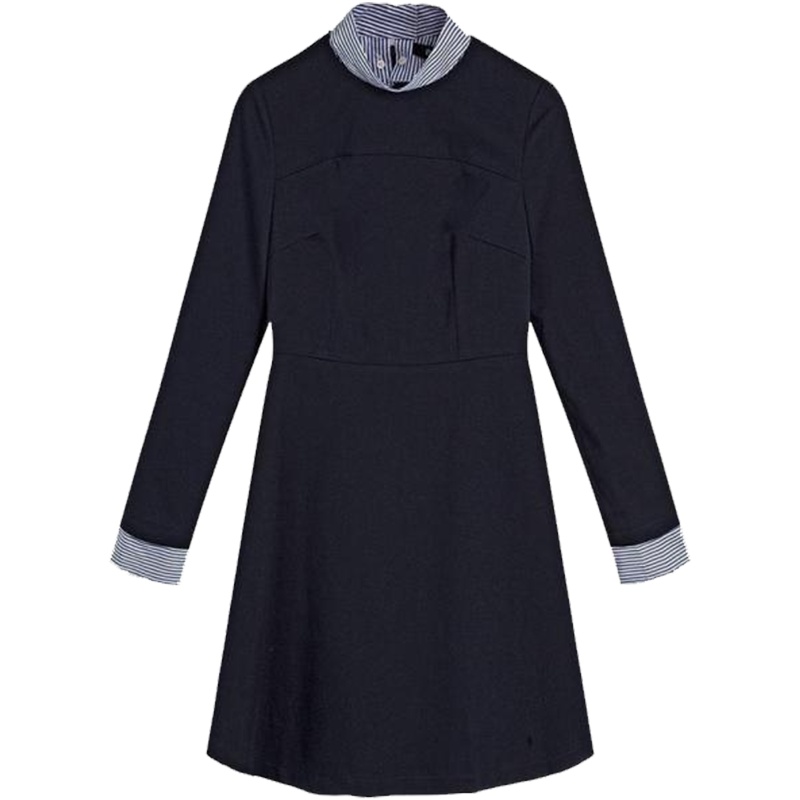 【热卖】法式小众连衣裙初恋仙女适合拍照春装新款高端气质显瘦半高领中裙20011684