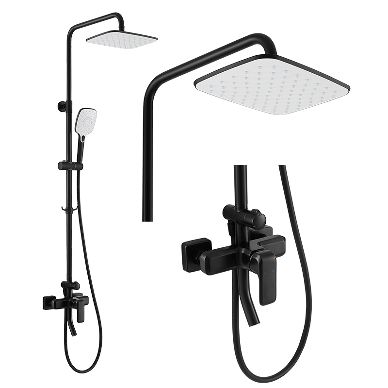 法恩莎卫浴淋浴花洒龙头套装家用挂墙式铜手持黑色花洒喷头F2M8821MB