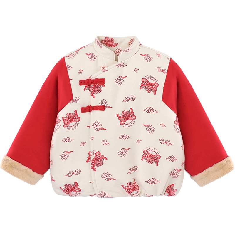 英氏儿童外套宝宝外出棉服新年装20秋冬