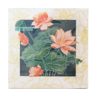 莞美尚品花开富贵出水芙蓉彩色餐巾纸原生木浆纸巾三层加厚便携装2包