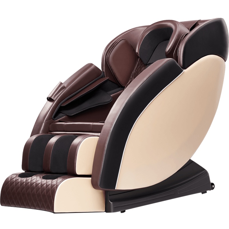 AUX/奥克斯豪华智能按摩椅A7家用全身全自动太空豪华舱小型多功能电动沙发深V零重力颈椎肩腰揉捏按摩器 香槟色