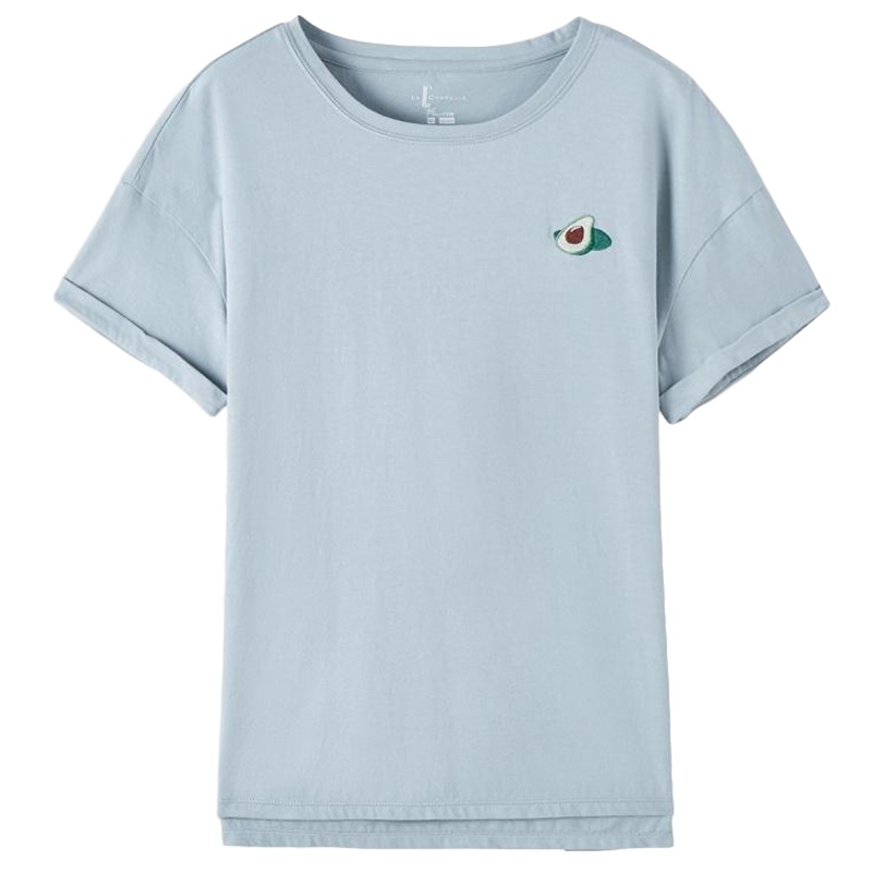 [LT新款]拉夏贝尔短袖T恤女情侣装夏装新款纯棉韩版圆领宽松上衣纯色打底衫潮