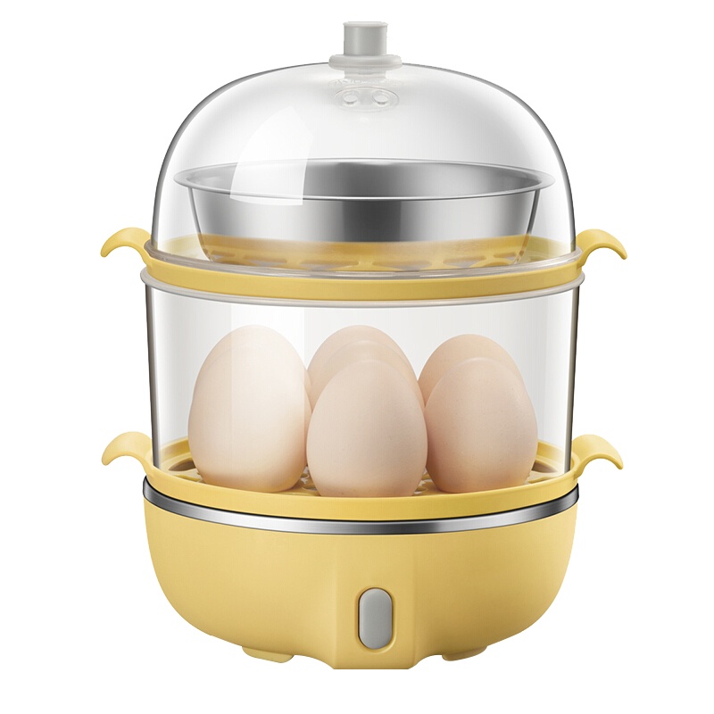 苏宁极物 煮蛋器 ZDQ-B14W5 家用早餐迷你机蒸蛋器自动断电一键式双层带不锈钢碗（单位：个）