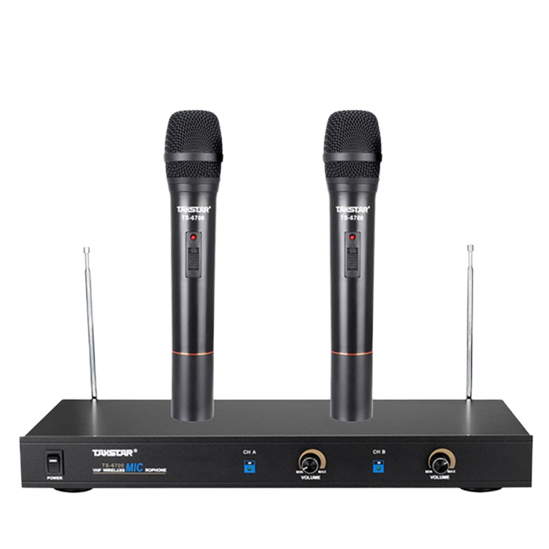 得胜(TAKSTAR)TS-6700HH一拖二无线麦克风手持式会议主持无线话筒 家用舞台KTV演出麦克风防啸叫 2手持
