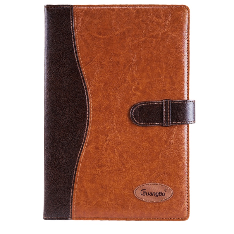 广博 GB16708皮面本120张16K拼皮商务皮面记事本子 笔记本/记事本 颜色随机