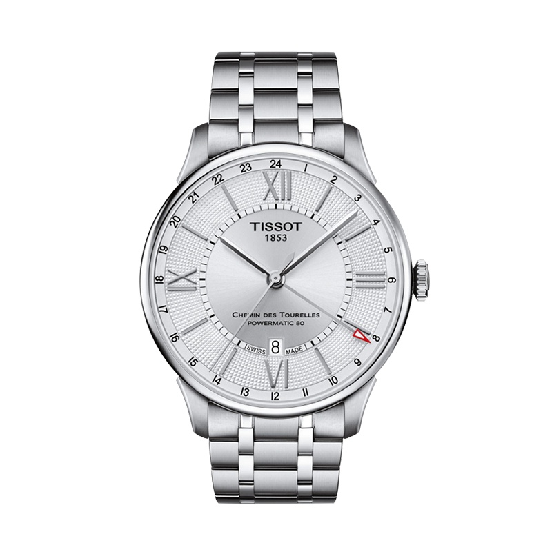 天梭(TISSOT)瑞士手表 商务简约雅致大气 杜鲁尔系列钢带男士机械表T099.429.11.038.00