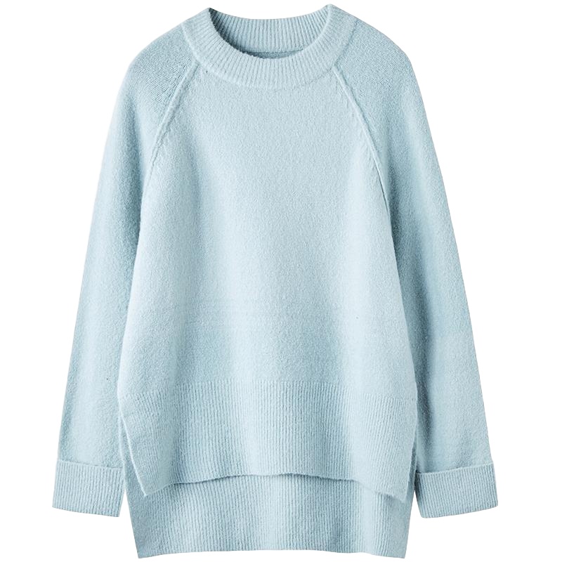 拉夏贝尔圆领套头针织衫韩版宽松上衣毛衣70011553