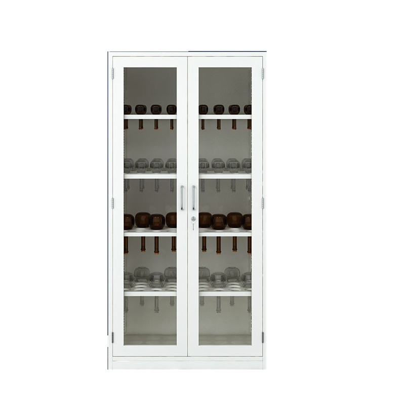 欧宝美药品柜铁皮柜试剂柜实验室化学品安全柜防腐蚀柜仪器柜样品柜 上下对开玻璃门