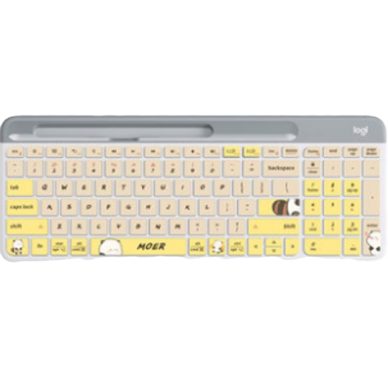 K580键盘 罗技 萌力星球 白色+罗技Pebble无线蓝牙鼠标 LINE FRIENDS系列-布朗熊