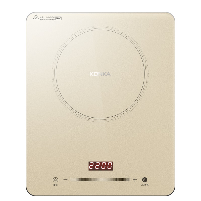 康佳(KONKA)电磁炉KEO-22CS01 家用彩板触控2200W大功率黑晶面板 匀火爆炒 8档火力调节