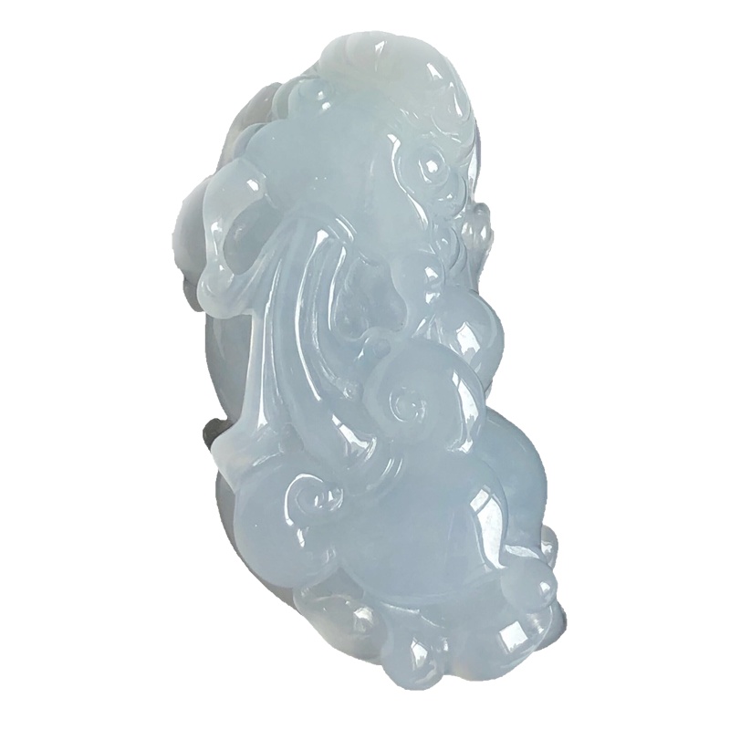 缘源珠宝 天然A货翡翠吊坠 冰紫底翡翠貔貅挂件 男女通用挂件 附送证书