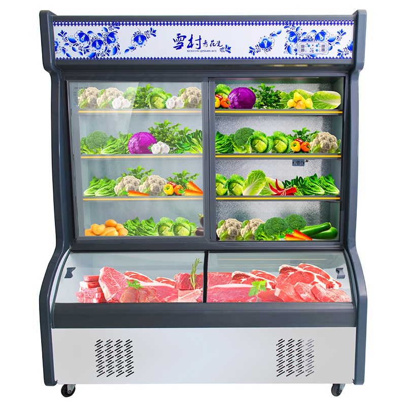 雪村(Xuecun)HY-1600 1.6米 点菜柜 商用展示柜 上冷藏柜下微冻柜 保鲜柜 麻辣烫柜 冰柜 商用冷柜