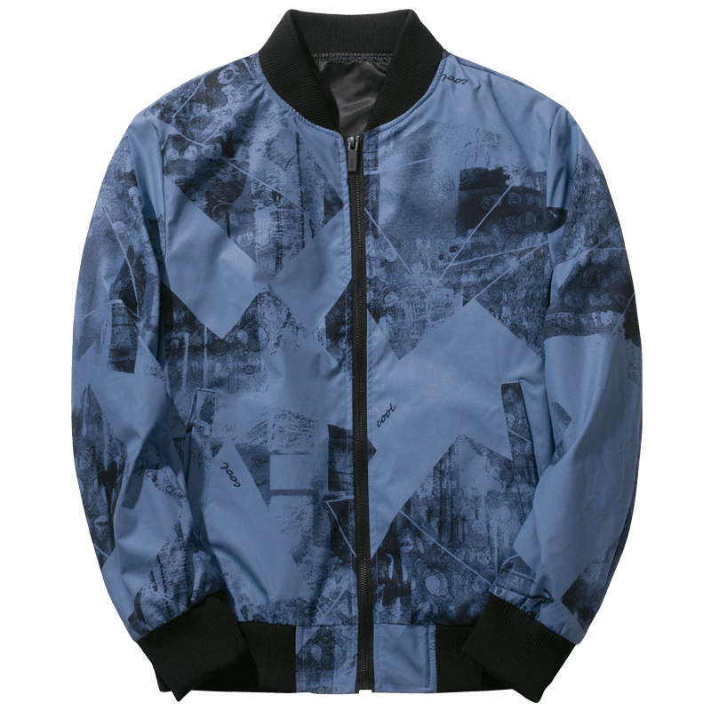 千纸鹤男装休闲夹克外套男2019秋装新款韩版潮流棒球领上衣30291