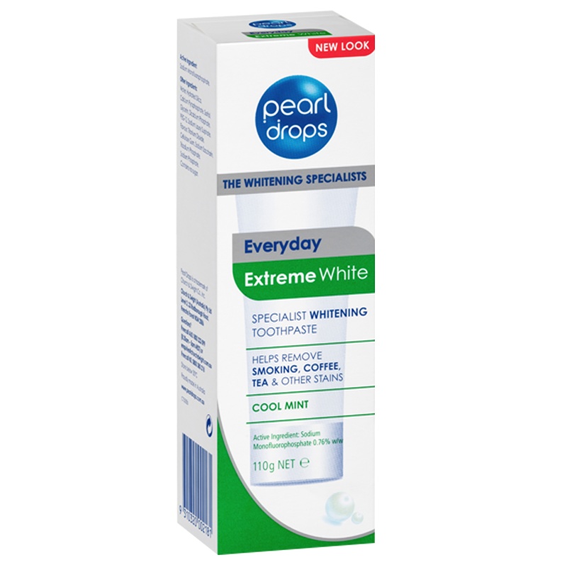 Pearl Drops 亮白牙膏清薄荷强效亮白清新口气去口臭 贝嫂同款 110克/支