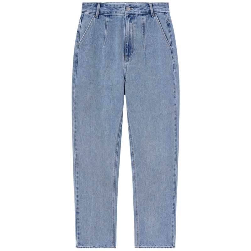 【满198减100预估价：91】森马牛仔裤女2021春季新款宽松锥形裤显瘦复古港味网红同款裤子潮