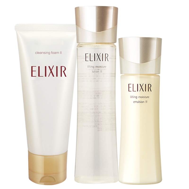 怡丽丝尔(ELIXIR)洗面奶水乳液三件套装正品女补水保湿护肤品优悦活颜化妆品 滋润型 适合中干性肤质