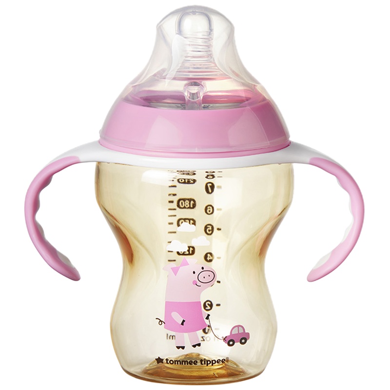 汤美星PPSU猪年限量版奶瓶260ml 粉手柄 中流量奶嘴 3个月以上