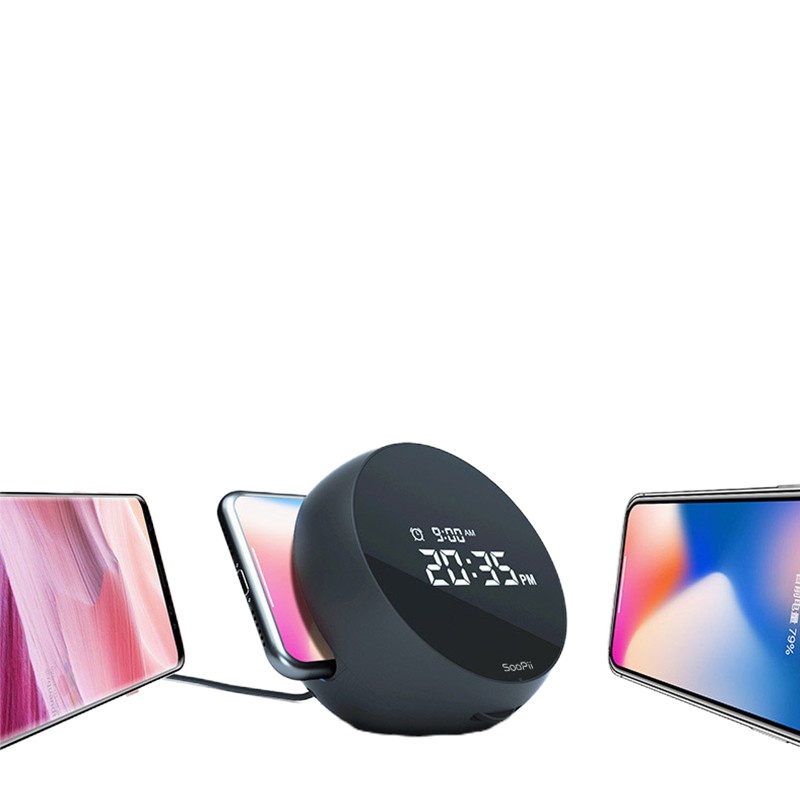 SooPii wiv7 智能无线充电器钟表创意桌面手机闹钟
