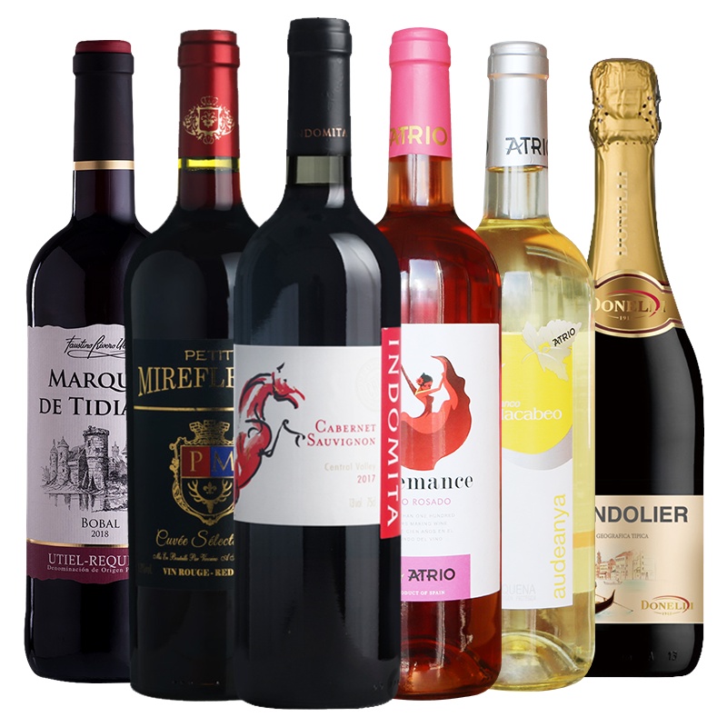 张裕先锋原瓶进口葡萄酒 干红干白桃红起泡酒整箱组合装 750ml*6瓶