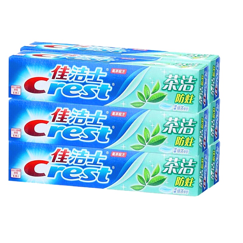 佳洁士(CREST)茶洁防蛀牙膏绿茶香型 90g/六支装