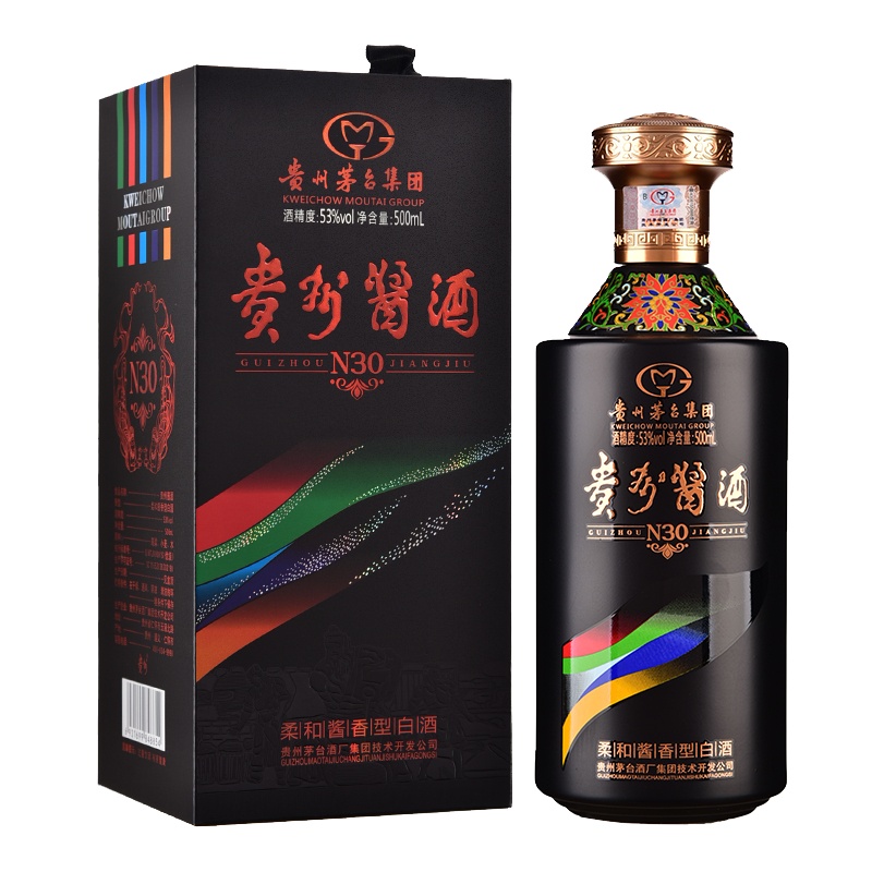 贵州茅台集团 贵州酱酒N30 酱香型53度白酒500ml*1瓶礼盒装