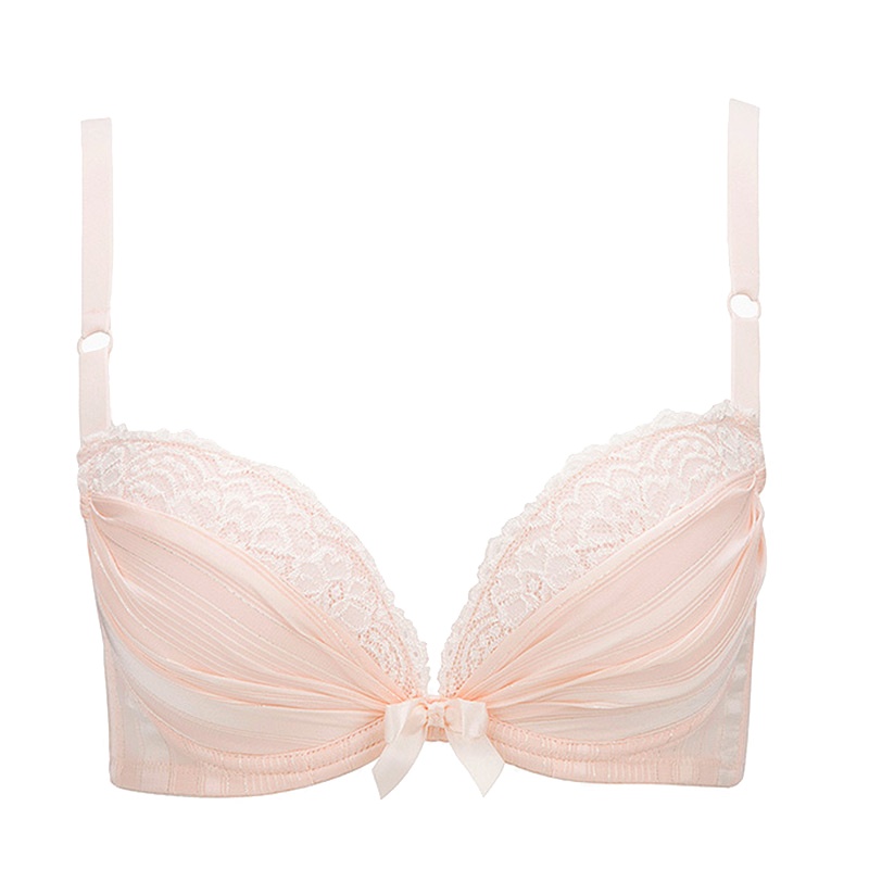 古今性感上薄下厚雪纺褶皱罩杯聚拢型文胸小胸型舒适内衣女 0G873