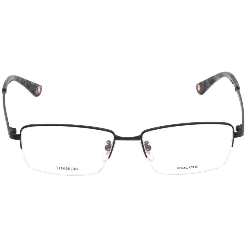 意大利POLICE半框金属钛眼镜框男女士通用黑色简约复古镜架_1