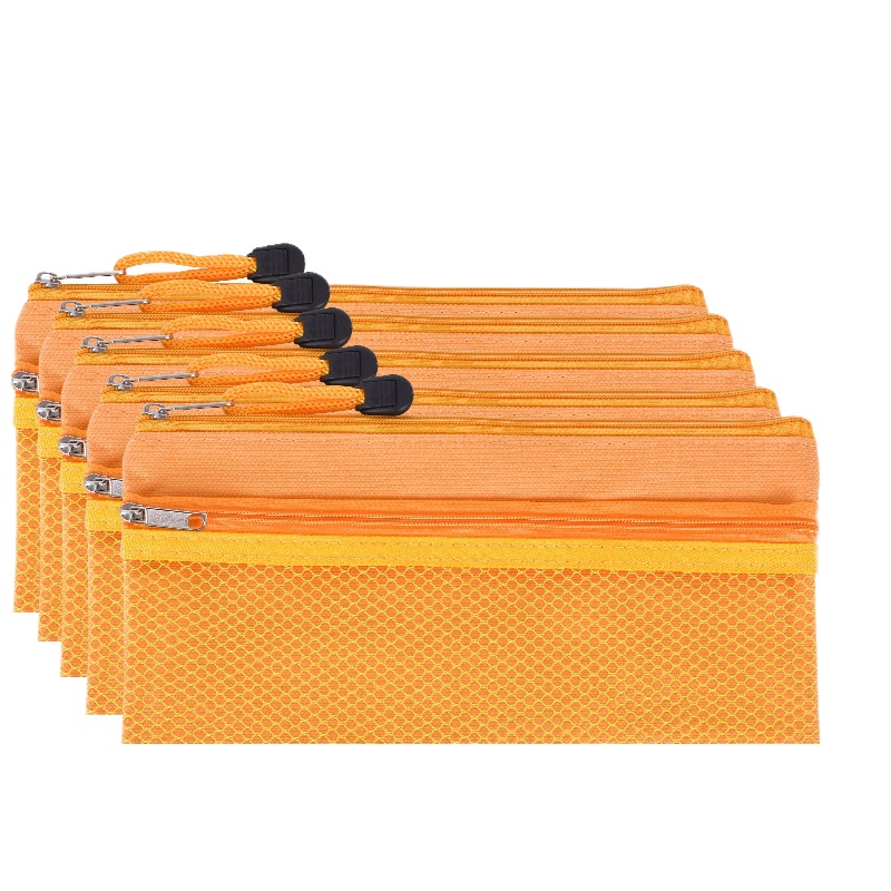 创易 笔袋韩国文具袋简约铅笔盒男女小清新透明笔袋可爱文具盒CY0676 20个装 桔色