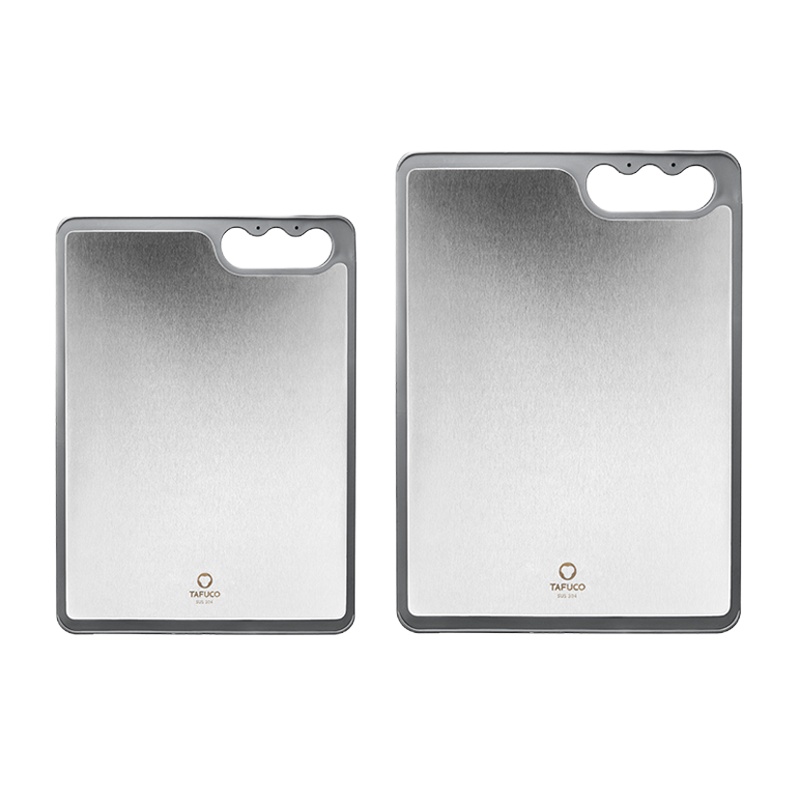 日本泰福高(TAFUCO)304不锈钢双面砧板切菜板 塑料防滑案板 蔬菜水果家用案板不开裂揉面擀面板-380*270mm