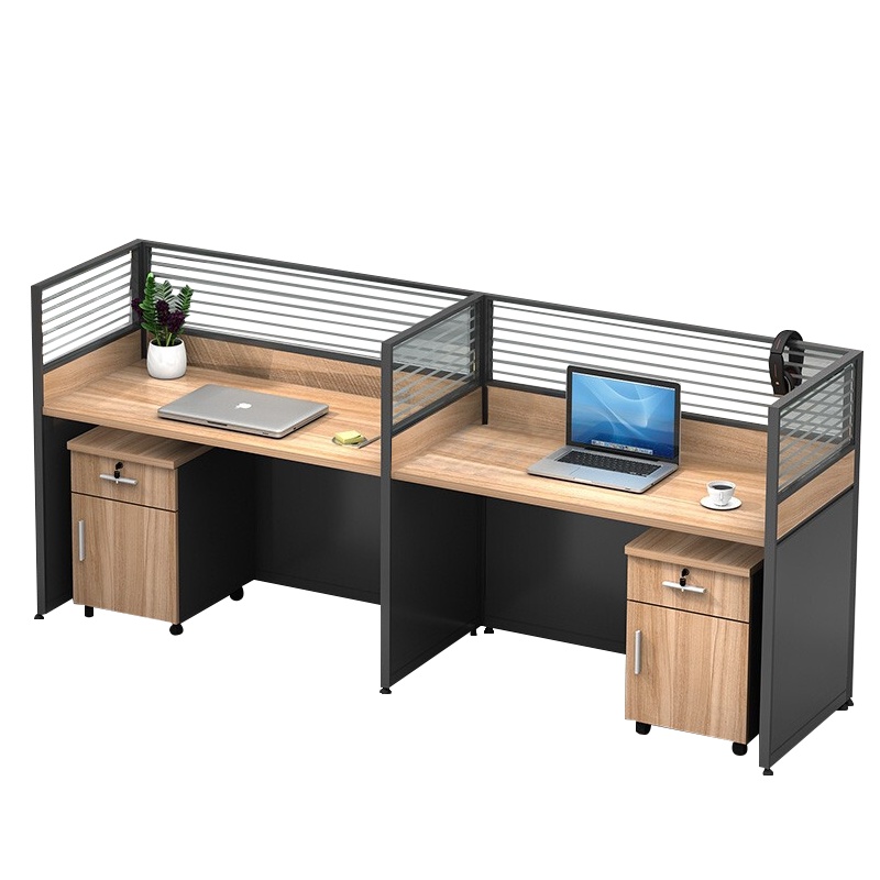 震海 办公家具双人位E型办公桌组合屏风工位电脑桌现代简约双人位员工桌职员工作位办公室桌子员工办公桌组合