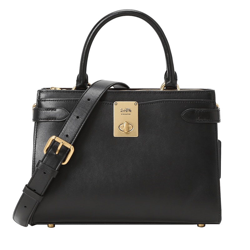 COACH蔻驰女包 HUTTON通勤手拎 光面皮 斜挎包 608