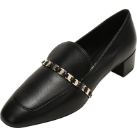 Salvatore Ferragamo 菲拉格慕 女士 TILOS系列皮革VARA链条莫卡辛鞋中跟鞋 0730031