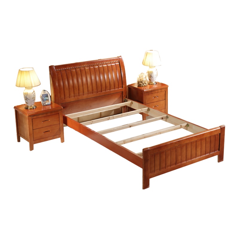 匡大 床 实木框架床宿舍床接待床1.2米床+10CM棕垫+床头柜*1KDMC-QT122